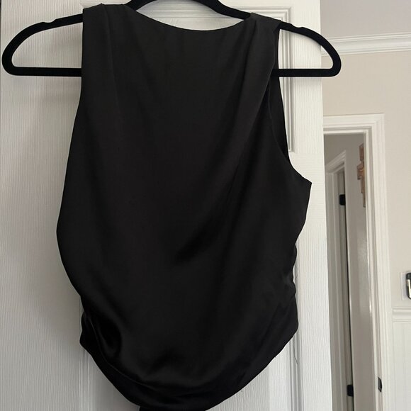 Silk Black Zara Backless Top Size M - Picture 3 of 6